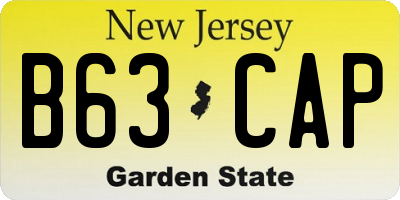 NJ license plate B63CAP