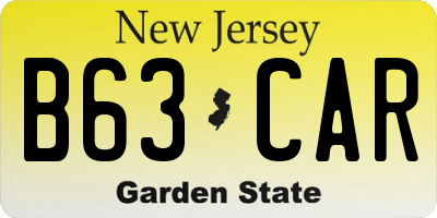 NJ license plate B63CAR