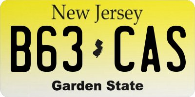 NJ license plate B63CAS