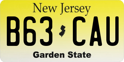 NJ license plate B63CAU