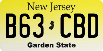 NJ license plate B63CBD