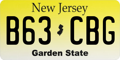 NJ license plate B63CBG