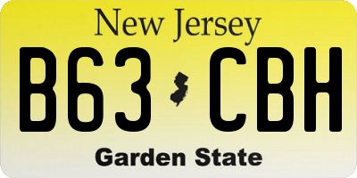 NJ license plate B63CBH