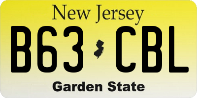NJ license plate B63CBL