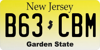 NJ license plate B63CBM