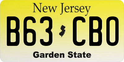 NJ license plate B63CBO