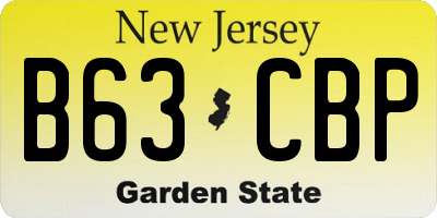 NJ license plate B63CBP
