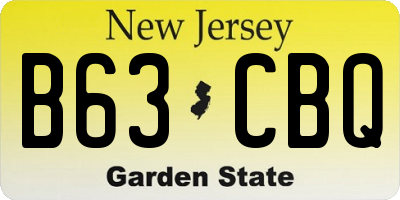 NJ license plate B63CBQ