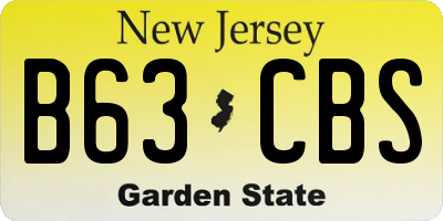 NJ license plate B63CBS