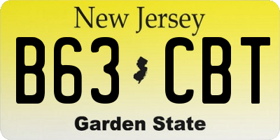 NJ license plate B63CBT