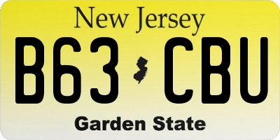 NJ license plate B63CBU