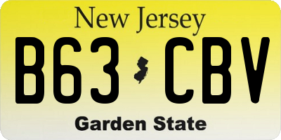 NJ license plate B63CBV