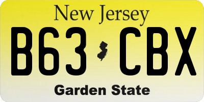 NJ license plate B63CBX