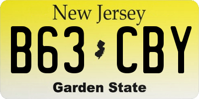 NJ license plate B63CBY