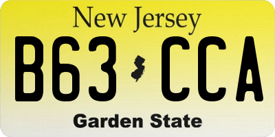 NJ license plate B63CCA