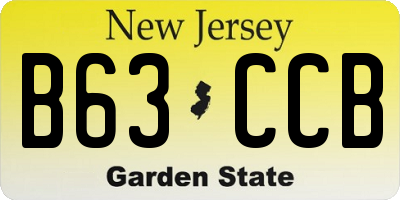 NJ license plate B63CCB