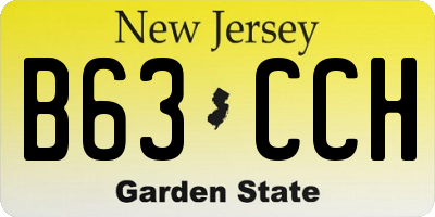 NJ license plate B63CCH