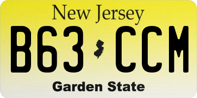 NJ license plate B63CCM