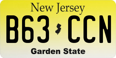 NJ license plate B63CCN