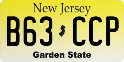 NJ license plate B63CCP