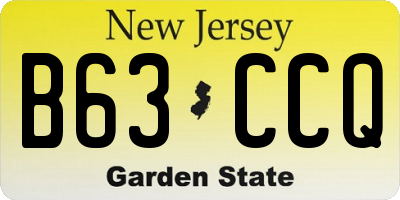 NJ license plate B63CCQ