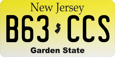 NJ license plate B63CCS