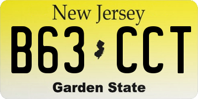NJ license plate B63CCT