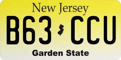 NJ license plate B63CCU