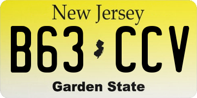 NJ license plate B63CCV