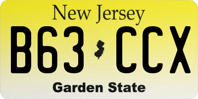 NJ license plate B63CCX