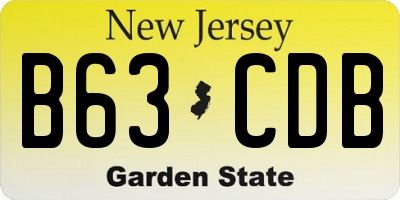 NJ license plate B63CDB