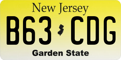 NJ license plate B63CDG