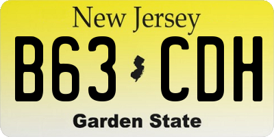 NJ license plate B63CDH
