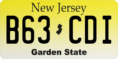 NJ license plate B63CDI