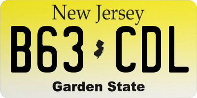 NJ license plate B63CDL