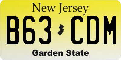 NJ license plate B63CDM