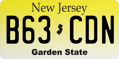 NJ license plate B63CDN