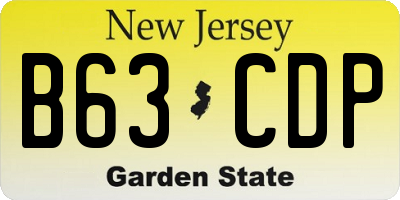NJ license plate B63CDP