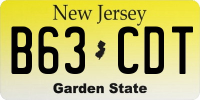 NJ license plate B63CDT