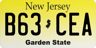 NJ license plate B63CEA