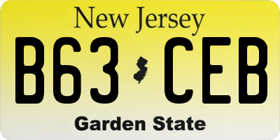 NJ license plate B63CEB