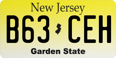 NJ license plate B63CEH