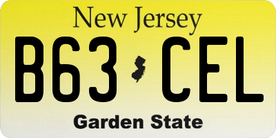 NJ license plate B63CEL