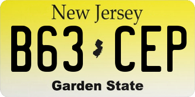 NJ license plate B63CEP