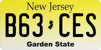 NJ license plate B63CES
