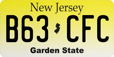 NJ license plate B63CFC