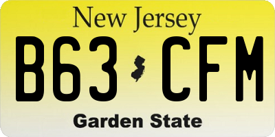 NJ license plate B63CFM