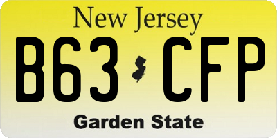 NJ license plate B63CFP