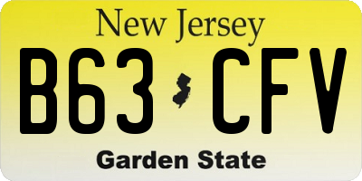 NJ license plate B63CFV