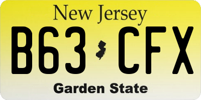 NJ license plate B63CFX